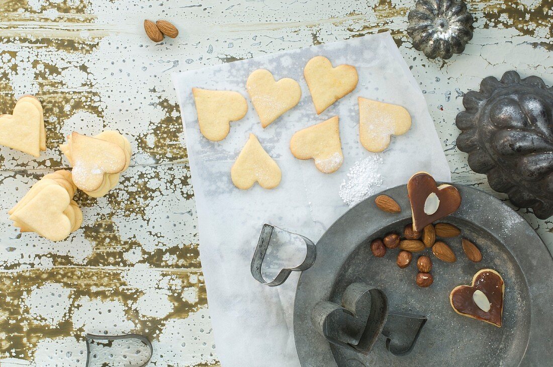 Heart-shaped Christmas biscuits