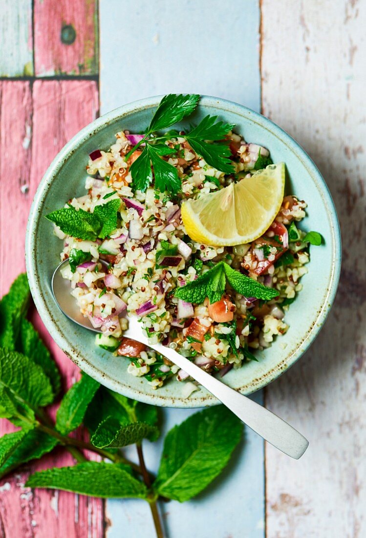 Tabouleh with fresh mint, parsley and lemon