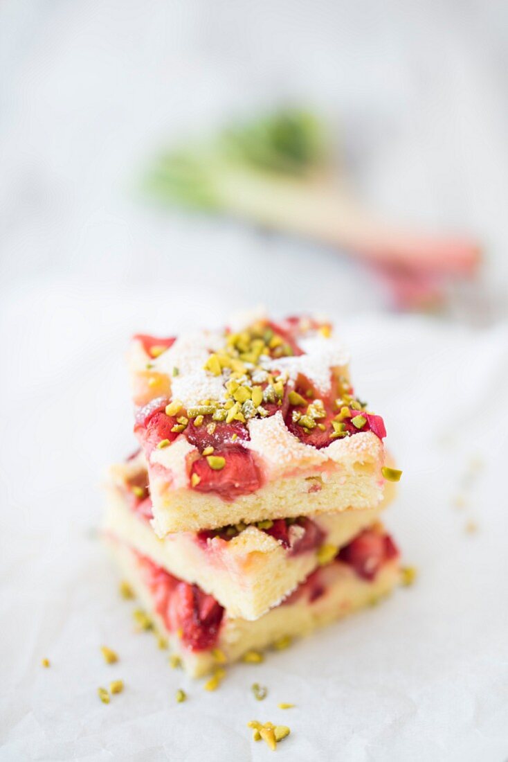 Rhubarb sheet cake