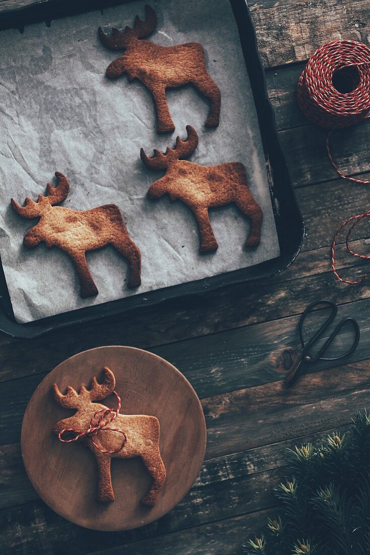 Elk-shaped Christmas cookies