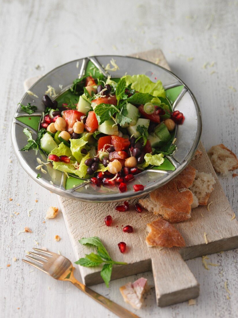 Fattoush - azuki bean salad with chickpeas from Arabia