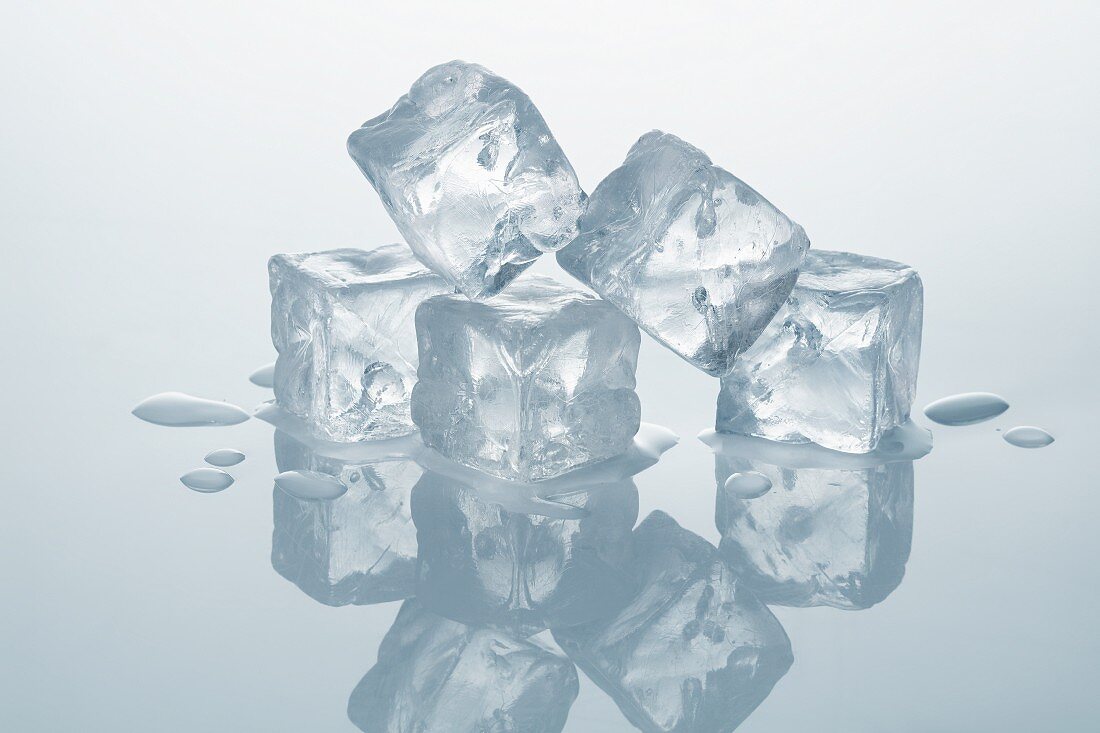 Several ice cubes