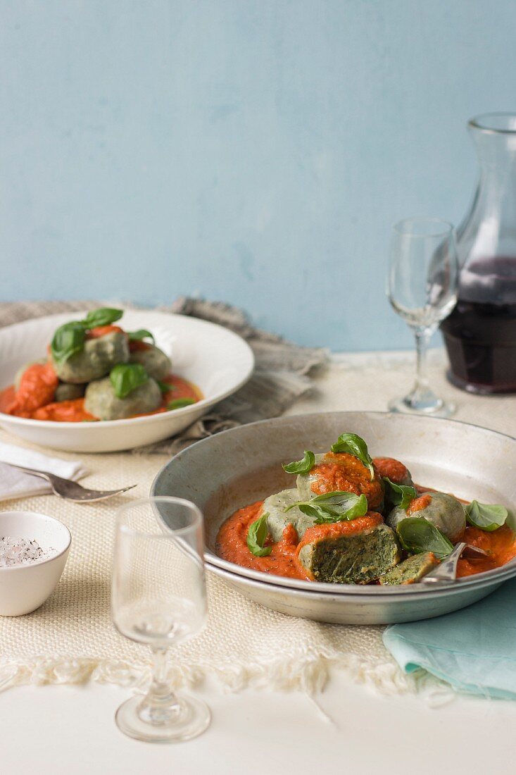 Spinat-Gnudi aus der Region Maremma, Italien