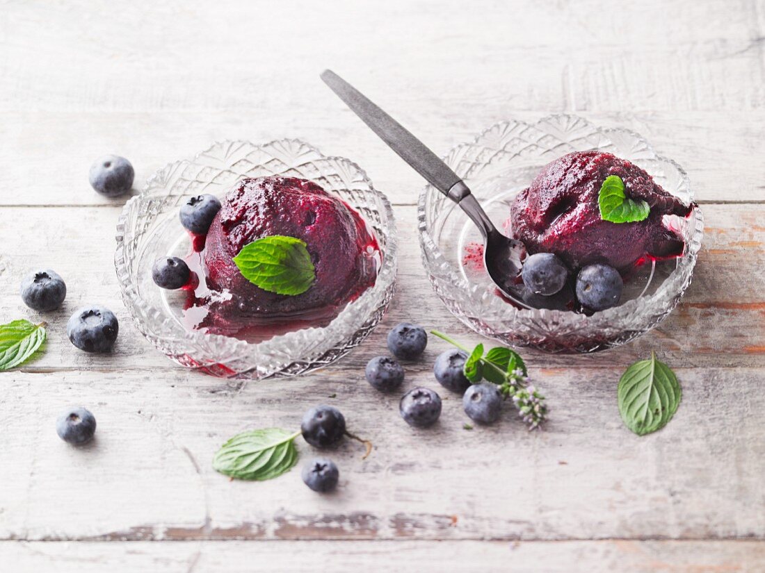 Quick and easy blueberry sorbet