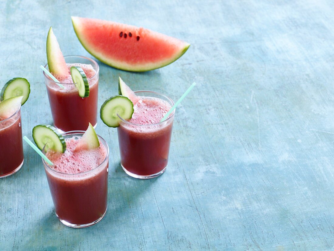Watermelon juice with cucumber
