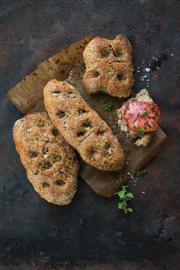 Rye flatbreads with chia seeds