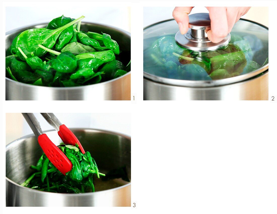 How to cook spinach leaves in a pot