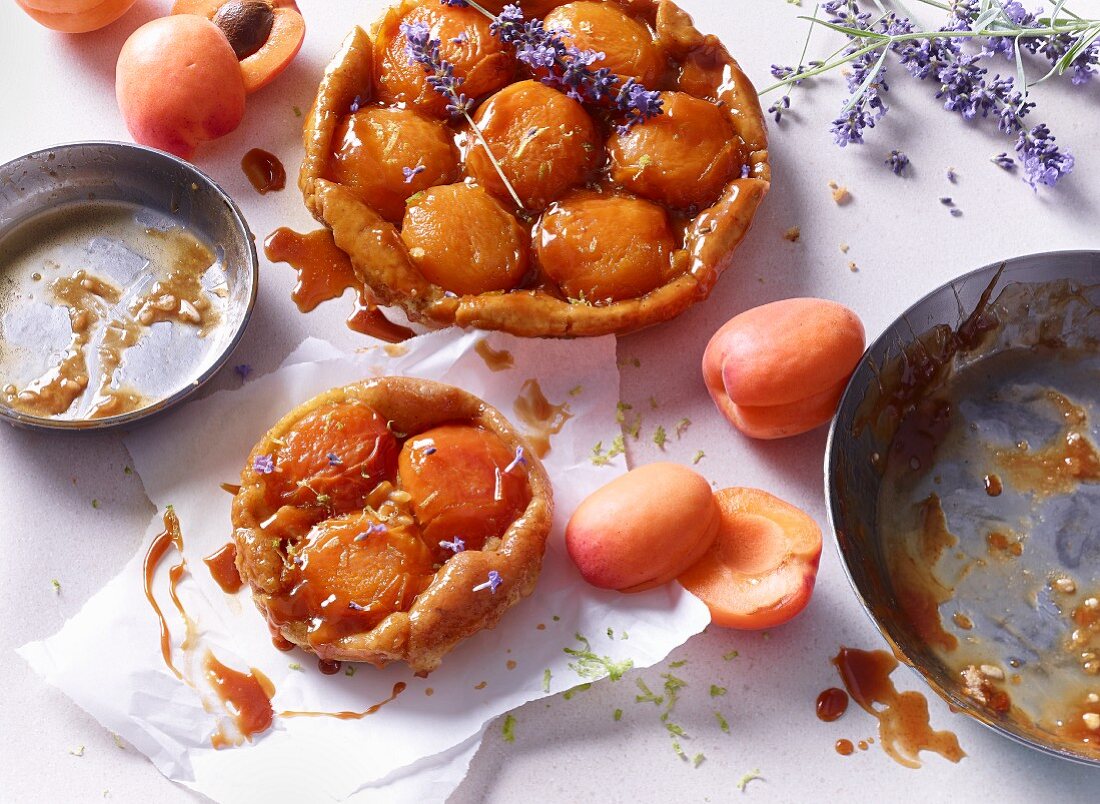 Apricot and lavender tart