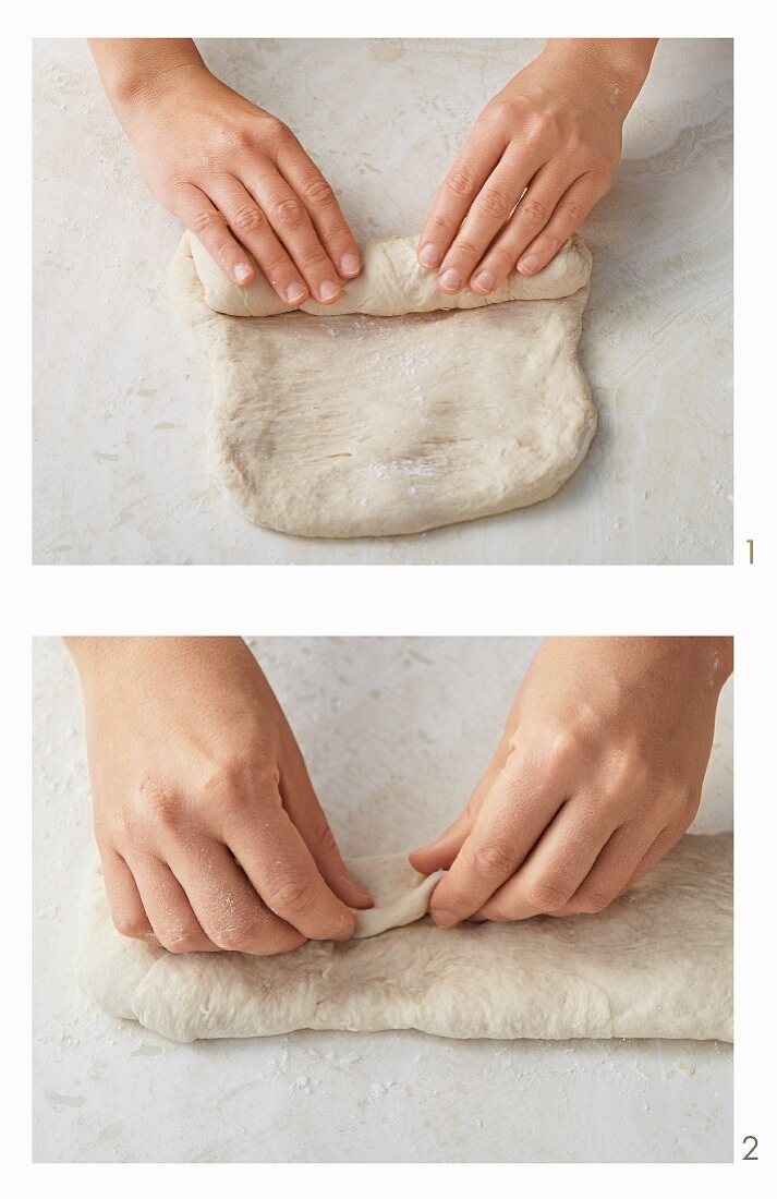 Brotteig für längliches Brot formen