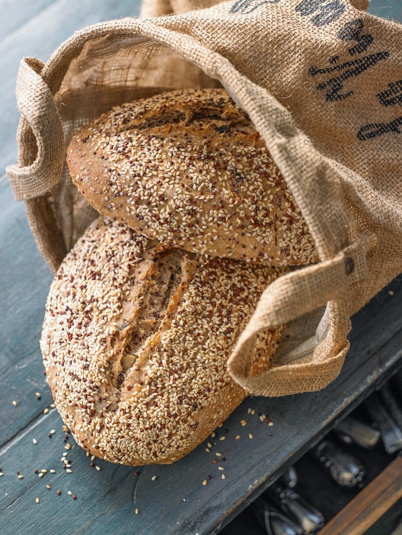 Homemade quinoa and seed bread