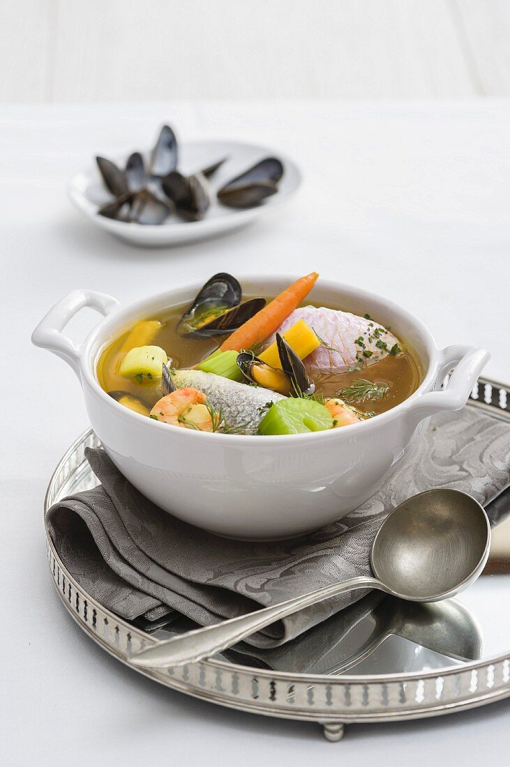 Bouillabaisse (fish soup from France)
