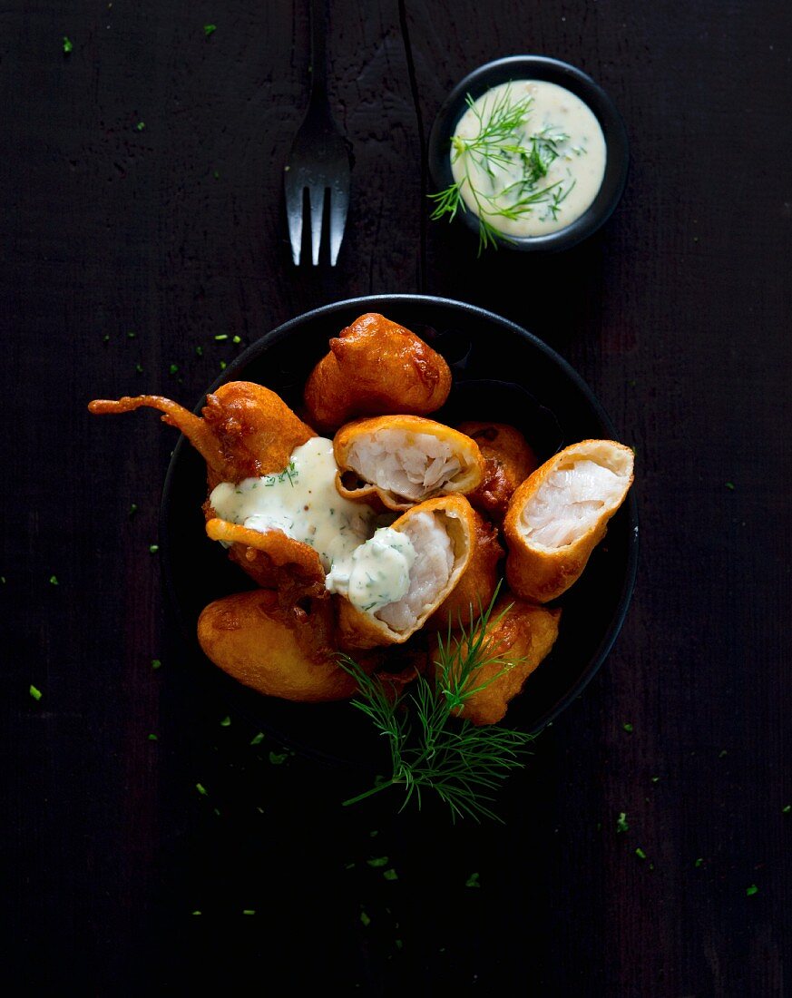 Pollack goujons with dill remoulade