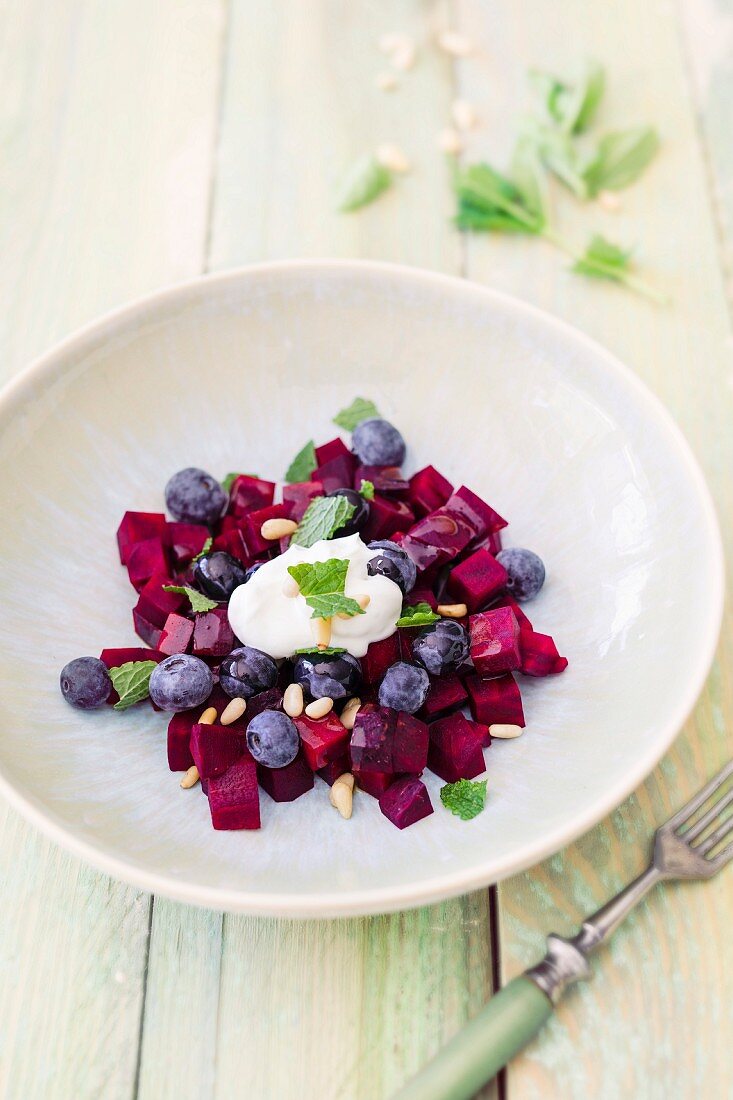 Beetroot and blueberry salad