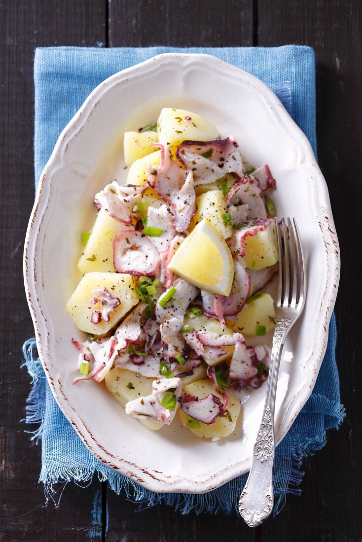 Potato salad with octopus