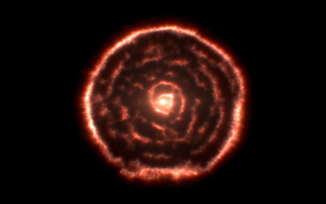 Spiral structure around R Sculptoris, ALMA image