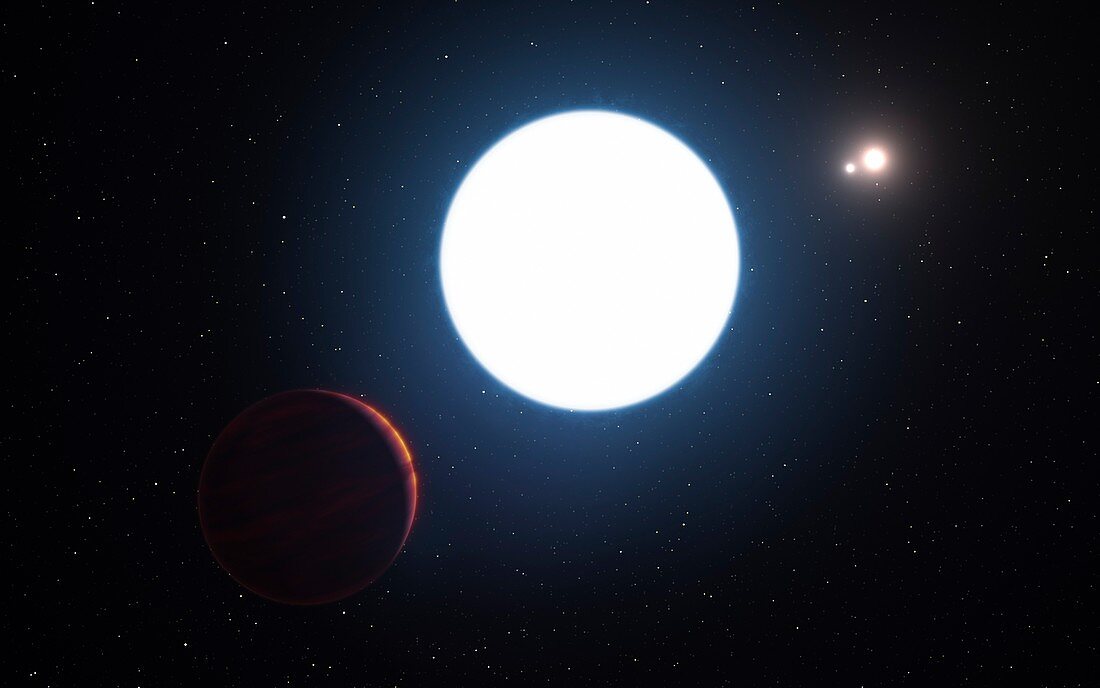 Star HD 131399A and exoplanet, illustration