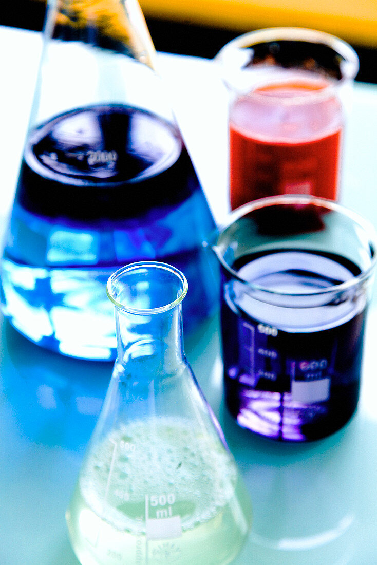 Glassware in laboratory