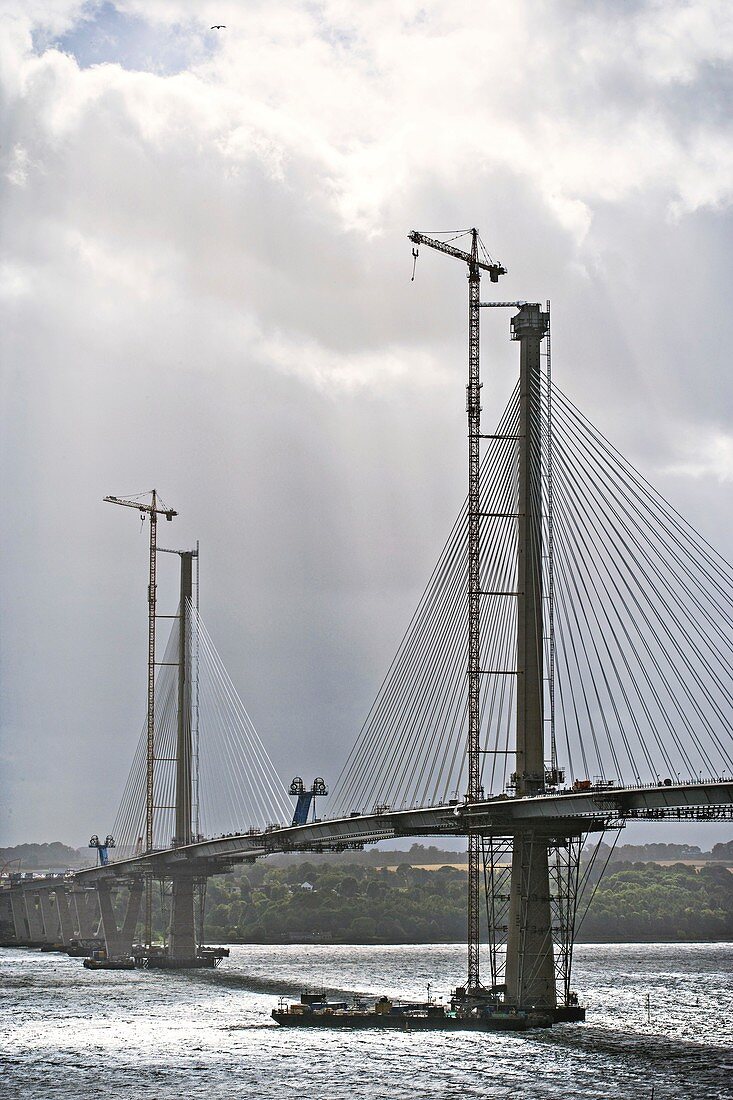 Construction of Queensferry Crossing bridge
