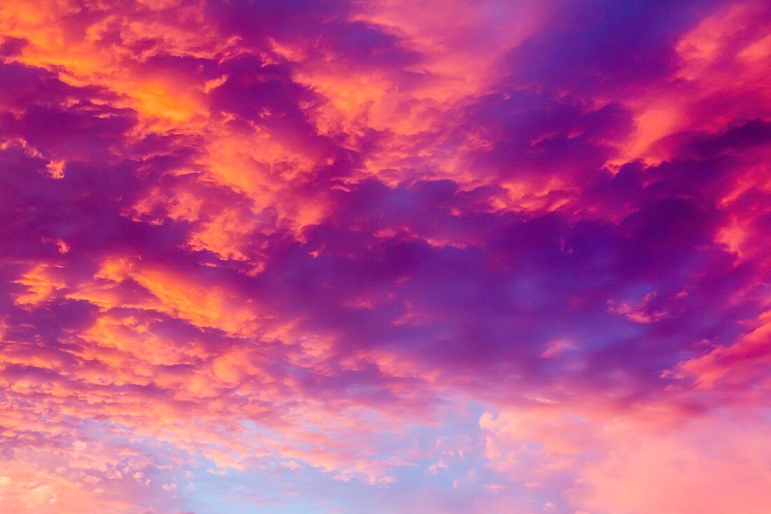 red cloudscape at sunset.