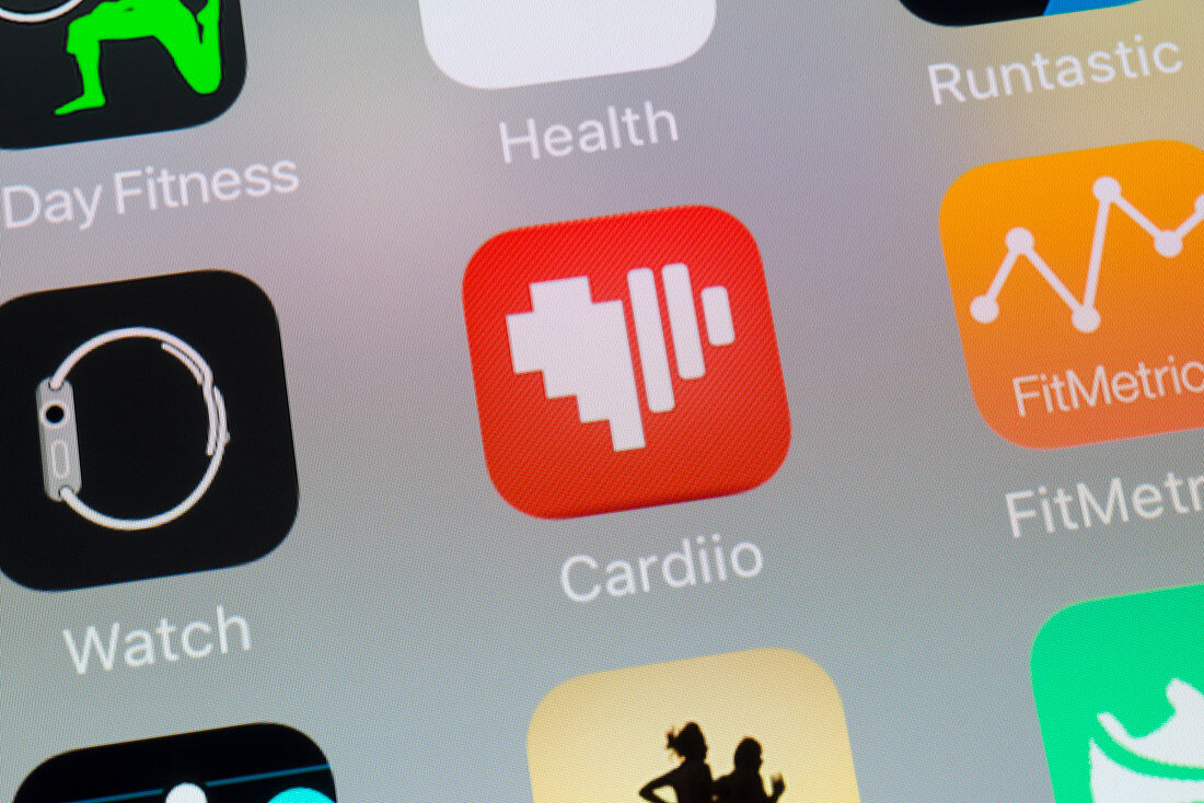 Health app icons on smartphone