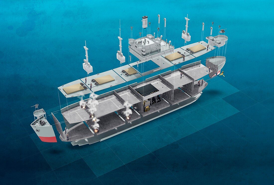 Liberty ship construction, illustration