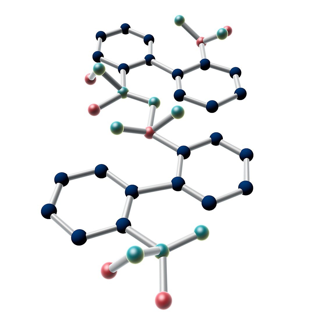 Benznidazole antiparasitic drug, molecular model