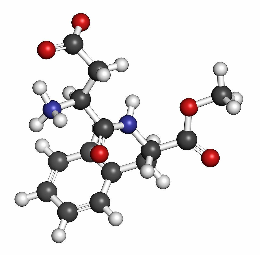 Aspartame artificial sweetener molecule