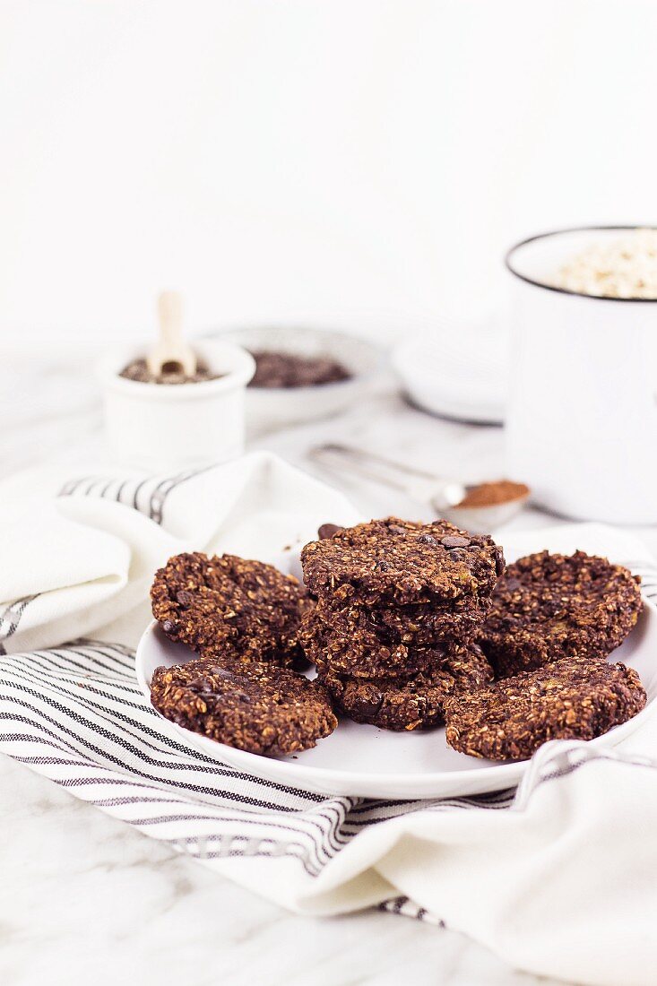 Cookies with oats chia seeds and banana
