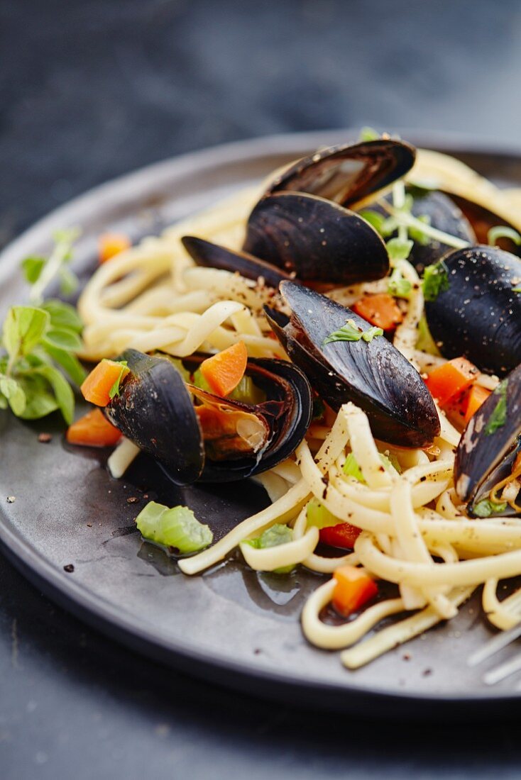 Tagliatelle with mussels