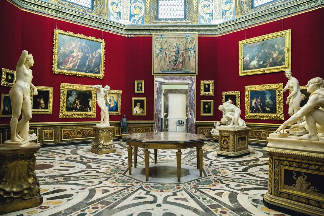 Artworks in the Tribuna of the Uffizi, Florence, Italy
