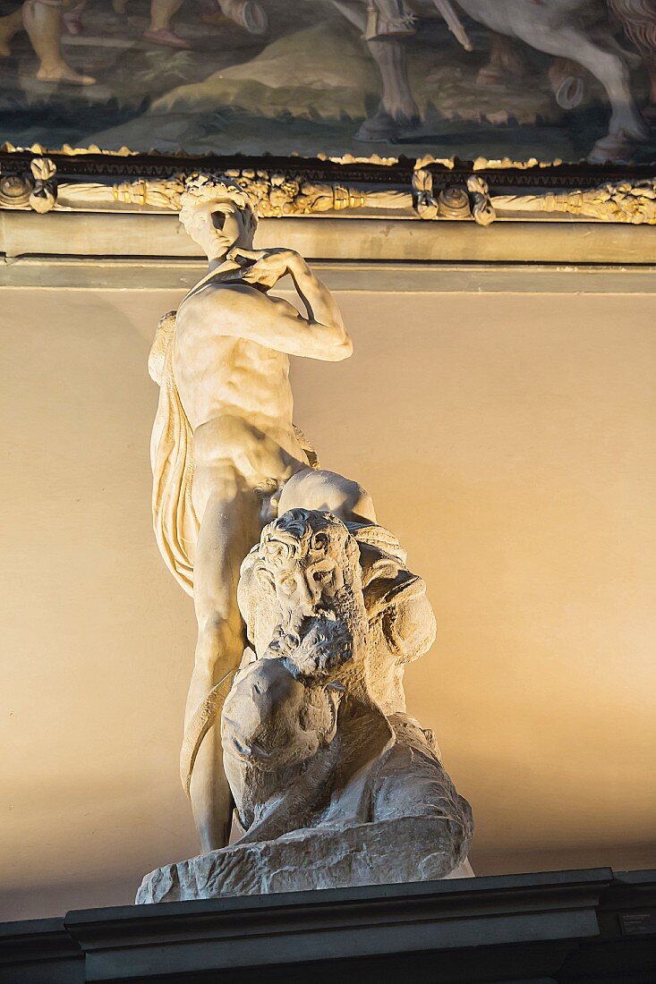 'Der Sieger' von Michelangelo in 'Palazzo Vecchio', Florenz, Italien