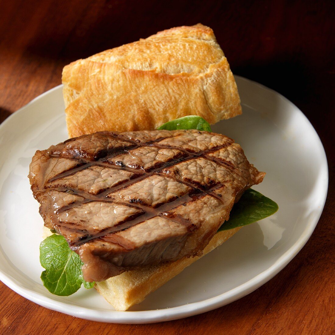 Grilled sirloin beef sandwich on artisanal bread