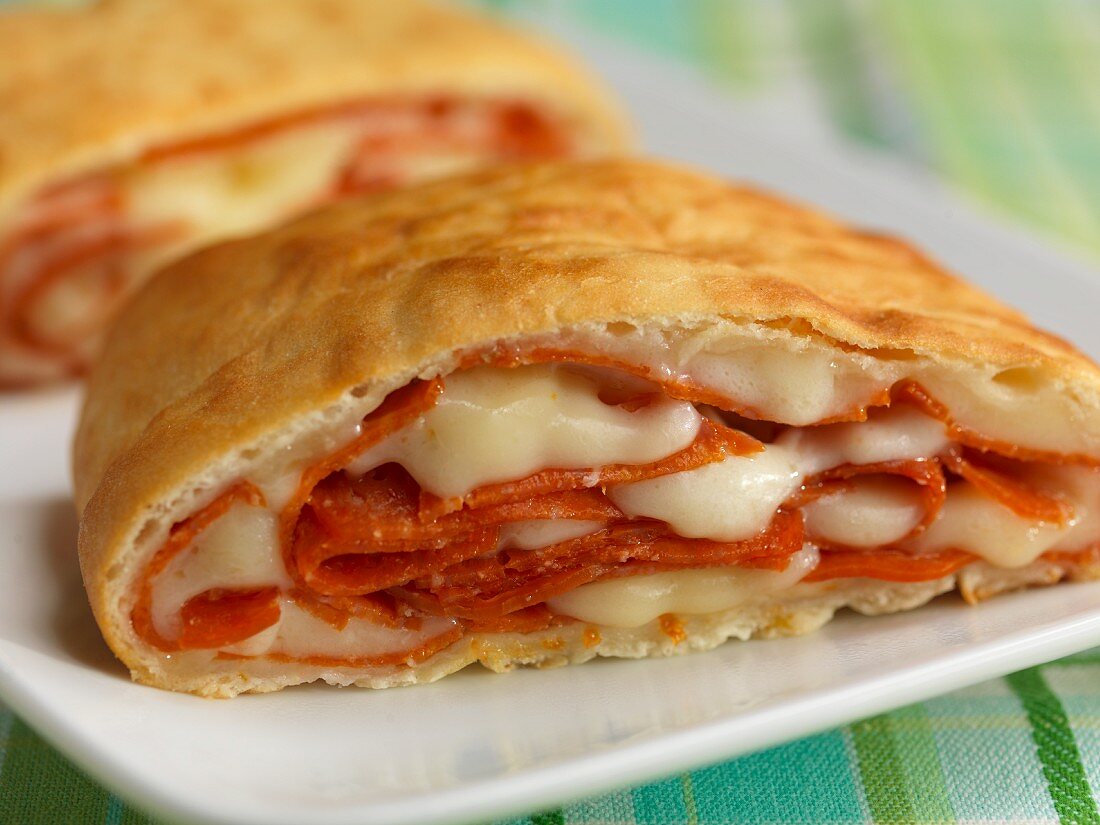 Calzone, sliced