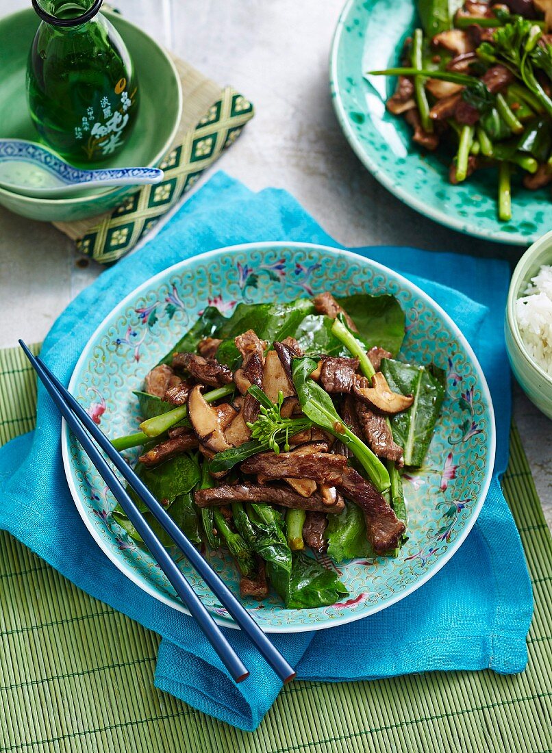 Asian Greens - Stir-Fried Beef and Gai Lan