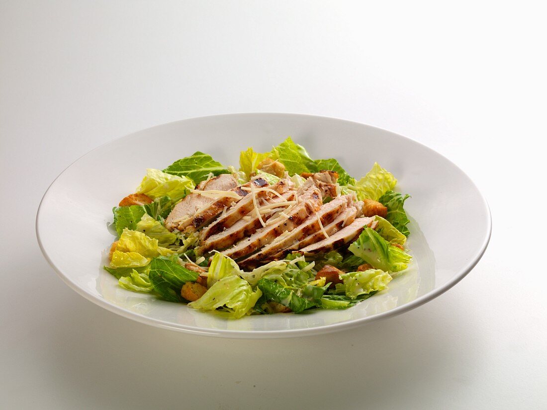 Caesar salad with chicken breast