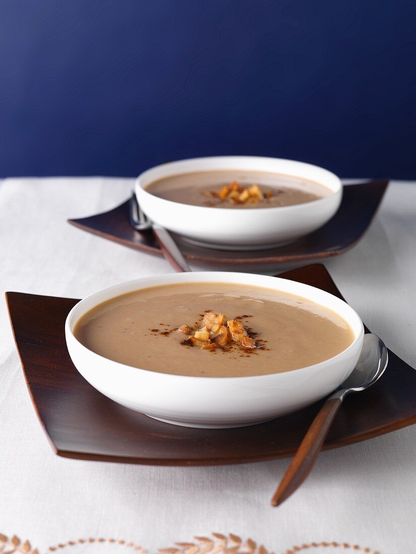 Two bowls of Castanese soup