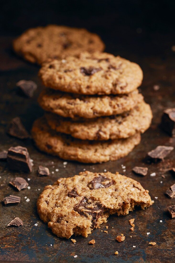 Chocolate Chip Cookies mit Meersalz