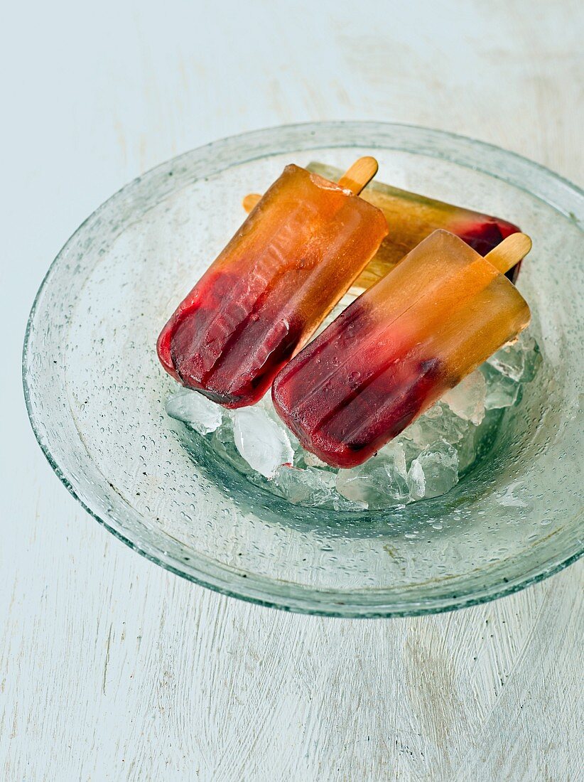 Home-made fruit ice lollies