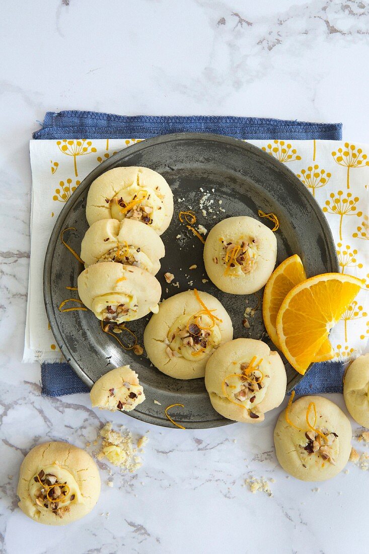 White chocolate and orange cookies