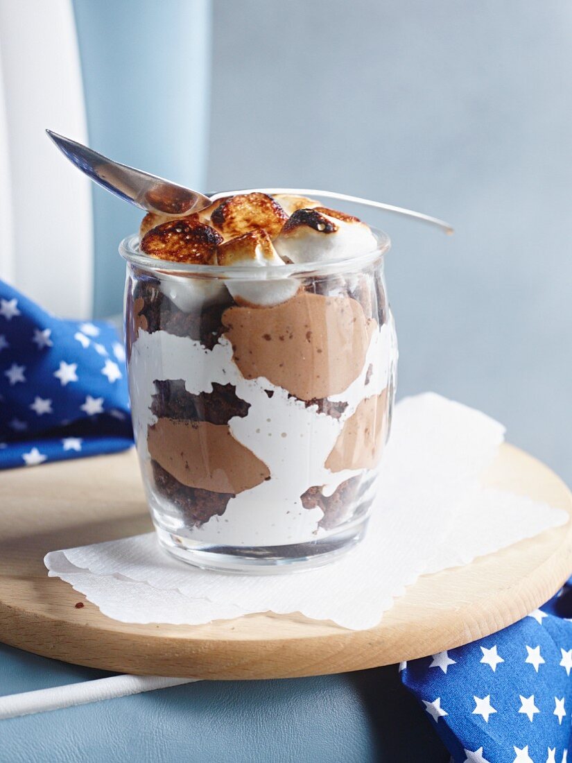 Marshmallow trifle in a glass