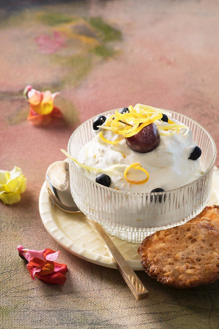 Syllabub with ginger and citrus fruits (England)