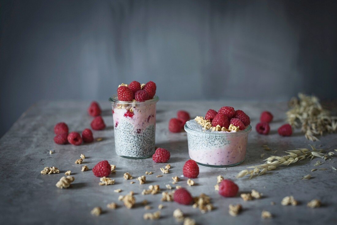 Chia pudding with fruits