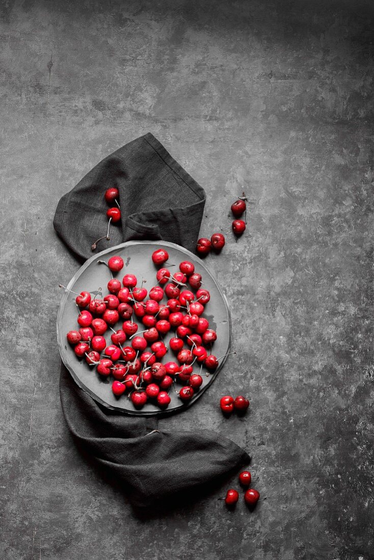 Cherries on a dark background