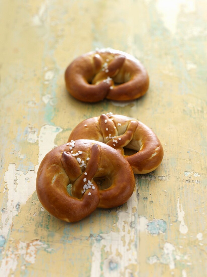 Three soft pretzels