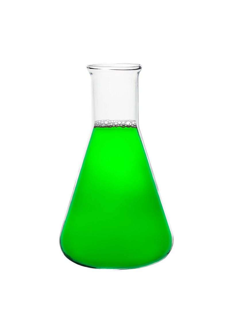 Green chemical in flask