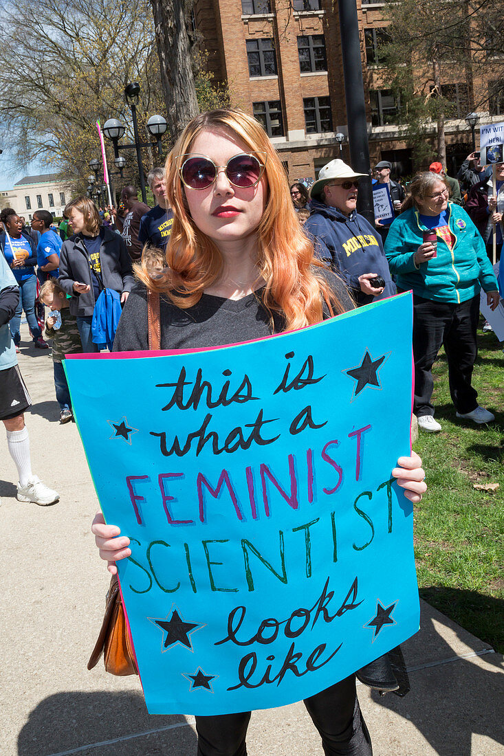 March for Science protest, Michigan, USA
