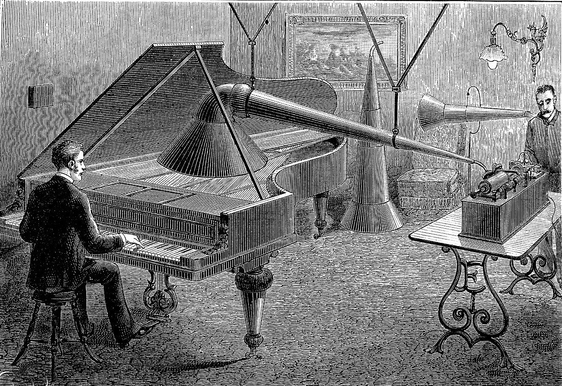 19th Century music recording, illustration