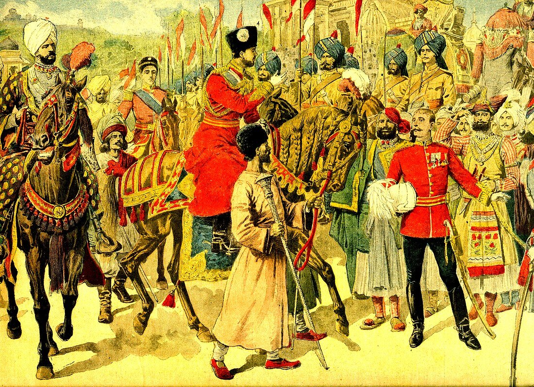 Emir of Afghanistan in India, 1907, illustration