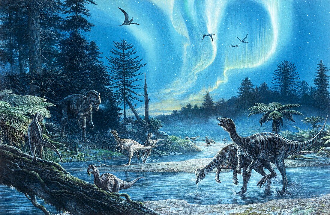 South Polar dinosaurs, illustration