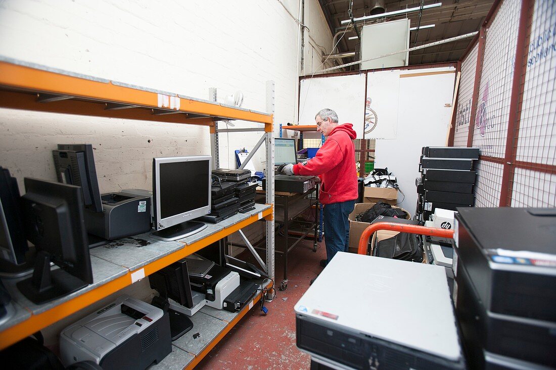 Recycling centre workplace charity, Scotland, UK